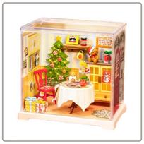New Rolife Super World Christmas Gift Building Blocks DIY Assembled Toys Assembled Models DIY Hut Children's Original Stock beige