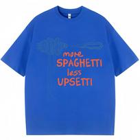 More Spaghetti Less Upsetti Funny Food T Shirt Unisex Unisex Fashion Aesthetic Tshirt Oversized Cotton Casual Oneck Tshirts Gifts 4XL blue