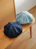 Retro denim beret women's summer thin breathable versatile octagonal hat showing face small painter bud hat gray