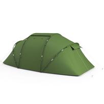 4 6 Man Camping Tent With Living Area And 2 Bedrooms Hiking Sun Shelter UV Protection Tunnel Tent Dark Green