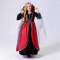 Helovino kostiumas Vaikams Vampyrų Karalienė Ragana Juoda Raudona Suknelė Sceninis Kostiumas 150cm black