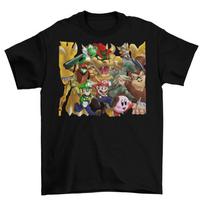 Super Smash Bros marškinėliai Unisex medvilniniai suaugusiems Nintendo DK Samus Link Dydžiai Nauji M brown
