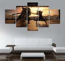 No Framed 5 Pieces Sekiro Shadows Die Twice Game Kids Gift Cuadros HD Wall Art Canvas Posters Pictures Paintings Home Room Decor 30x40 30x60 30x80cm brown
