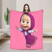 M-Masha ir B-Lokiai Antklodė Kokybiška Šilta Mesti Antklodę Žiemos Vaikams Suaugusiems Namų Dekoras Spausdinta Patalynė 80x120cm(31x47inch) pink