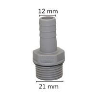 Plastic-Steel Straight Connector Garden Aquarium Air Pump Hose connector 3/8 ,1/2  thread to 6/8/10/12mm Hose Joint gray