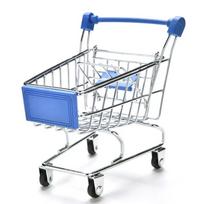 New Colorful Funny Mini Supermarket Shopping Cart Trolley Pet Bird Parrot Hamster Toy Fruit basket Canary mėlyna
