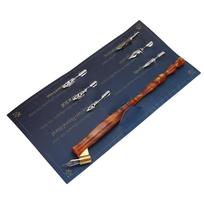 7pcs Flat Nibs Calligraphy Dip Pen Antique Copperplate Finish Oblique Pen Holder  For Artists black