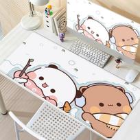 Large Compute Mouse Pad BuBu DuDu Kawaii Mousepad Natural Rubber Gaming Micepad Gamer Xxl Office PC Keyboard Cute Desk Mat Rug 30x60cm white