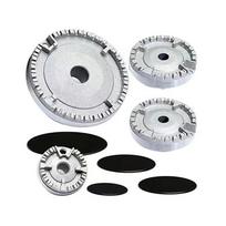 1 Set Gas Stove Diy Accessories Oven Gas Hob Burner Flat/Concave Fire Cover Crown Flame Cap Gas Burner Flame Cap 8PCS Flat gray