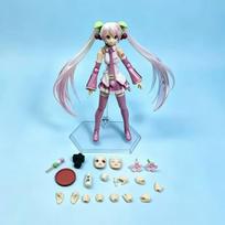 Figma EX-061 Sakura Miku Hatsune-Miku Action Figure Replaceable Faces Anime Doll Multiple Accessories Model Toy Collectible Gift gray