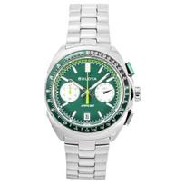 Bulova Racer Chronograph Stainless Steel Green Dial Quartz 98B468 Men's Watch žalia