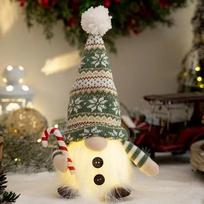 Glowing Knitted Gnome Doll with Led Night Light Christmas Decorations 2026 Home Xmas Tree Decor Navidad New Year 2027 Gift gray