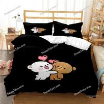 Bubu Dudu Cartoon Bear Panda Duvet Cover Kawaii Bedding Set Soft 100% Polyester 3D Digital Printed Duvet Cover and Pillowcase 150*200cm/59x79in Single/Twin 3pcs