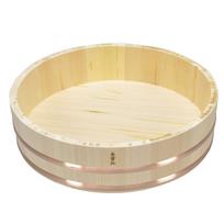 Sakai Sangyo Kiso Beni Rice 1 Sho Kiso Sawara Sushi Copper Made in for Sushi Rice and Chirashi Sushi Tub, (1.8L), Lidless, Wood, Tub, Hoop, Japan,