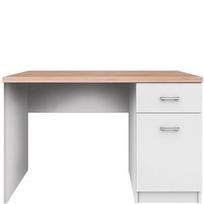 Rašomasis stalas Top Mix 1D1S/120, 120x55x77 cm, baltas/rudas