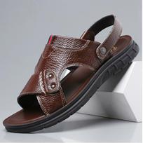 Nauji vyriški vasariniai didelių dydžių sandalai, dideli paplūdimio batai, minkštos odos sandalai, zapatos hombre, zapatos hombre H169 41 ruda