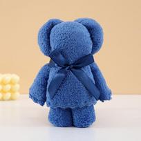 Coral Fleece Teddy Bear Towel: Cute Wedding, Birthday, Anniversary, and Party Favor Gift 35x75 cm šviesiai mėlyna spalva