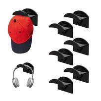 Aukščiausios kokybės skrybėlių kabliukai, dvipusis sieninis, vietos taupantis lipnus skrybėlių kabyklos laikymo organizatorius 12pcs/box juoda