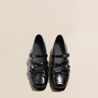 Soft leather version~ Square head ballet Mary Jane 2025 summer new soft-soled light mouth red small leather shoes Doudou single shoes 40 juoda