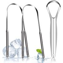 3 vnt. liežuvio grandiklis, nerūdijančio plieno liežuvio grandikliai, liežuvio grandiklis valiklis, profesionalus liežuvio šepetėlis, liežuvio apnašų šalinimo priemonė gray