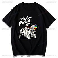 Daft Punk Interstella 5555 Cameo Unisex Tee Shirt Music Fan Gift Cheap Material Polyester Graphic Print TShirt EDM Music Concert XL gray