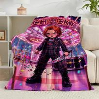1PC Chucky's Halloween Horror Flannel Blanket Gift, Suitable for Both Men And Women, Soft Ideal for Beds And Sofa, Birthday Or Christmas Gift 75x90cm