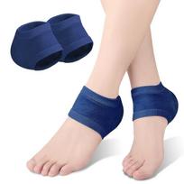 Heel Anti-crack Protector Gel Silicone Heel Pads Plantar Fasciitis Support Skin Repair Cushion Half-yard Socks mėlyna