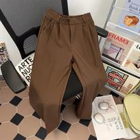 Stylish drape lazy woolen retro loose straight casual pants men's coffee pants tide XXXL black