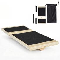 VEVOR Balance Board, Wobble Board Trainer for Adults Foot & Ankle Strengthening, Non-Slip Wood Premium Wooden Balance Training Equipment 30 x 14 x 3 cm