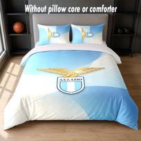 Lazio FC Design Bed Bedding Set 1 Duvet Cover + 2 Pillowcases Soft Breathable Household Bed Linens 140cm*210cm white