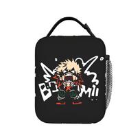 My Hero Academia Katsuki Bakugo Thermal Insulated Lunch Bags  Reusable Bento Box Thermal Cooler Lunch Boxes One Size black