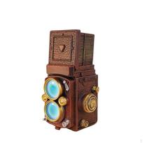Vintage Camera Ornament Antique Style Resin Figurine Retro Display Prop for Photographers, brown