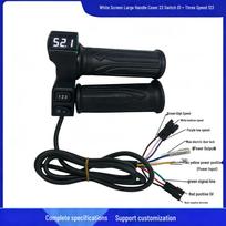 Electric Scooter Throttle Grip with Display: White, Large Handle, 3-Speed, 123V Compatibility 14.5*6*9 cm black