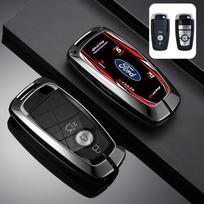 Lenktyninio automobilio stiliaus dizainas Raktų dėklas Dangtelis Laikiklis Korpusas Raktų pakabuko Aksesuarai Ford Fusion Mondeo Mustang Explorer Edge EcoSport black