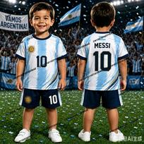2026 Specialus Messi 10 Futbolo Džersis Marškinėliai Šortai Rinkinys Moterys Vyrai Harajuku Argentinos Gerbėjai Marškinėliai ir Šortai Vasaros Vaikams 2 dalių Rinkinys 130