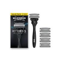 Cartridge razor - WILKINSON SWORD - Hydro 5 Ultimate - 5 carbon blades - 1 handle +5 refills - Sensitive skin