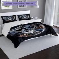 3pcs Custom Name Raiders Shield Printed Bedding Set Duvet Cover Closure Includes 1 Duvet Cover & 2 Pillowcases, Soft and Comfortable for All Seasons. 180cmx210cm