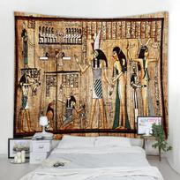 Auksinis senovės Egipto gobelenas Sienos pakabinamas Senosios kultūros spausdintas Hipis Egipto gobelenai Sieninė drobė Namų dekoras Vintažinis gobelenas 275x180CM