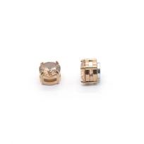 Magnetiniai cirkonio auskarai - Auskarai be auskarų skylučių 6mm beige