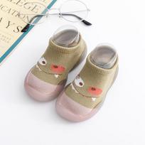 Kūdikio vaikščiojimo minkštapadžiai batai Vaikų kojinės batai Patogūs ir pralaidūs orui Animacinių filmukų raštai 15.5cm gray