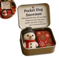 Christmas Pocket Hug Gift Handmade Felt Doll in Box Little Pocket Hug with Gift Card Thoughtful Gift for Friends Family W3E4 beige
