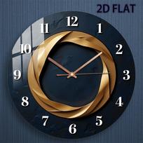 Modernus minimalistinis stiklinis sieninis laikrodis su auksiniu susuktos spiralės ciferblatu - Tylus kvarcinis mechanizmas, juodos rodyklės ir balti skaičiai, auksas (as the picture,12x12 inch) brown