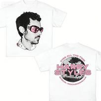 Summer 2026 BestSelling Harry Styles Singers Theme Outdoor Leisure Trendy Fashion Unisexs ShortSleeved TShirt 4XL black