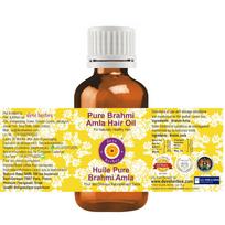 Deve Herbes Brahmi Amla Hair Oil | Traditionally Extracted | Pure | Non-Sticky | Lightweight | For Hair Care Routines | Men & Women | Traditional yellow