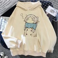 hoodie anime sweater modern style manga designer tracksuits graphic streetwear XL gray