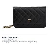 CHANEL Piniginė ant grandinėlės Dygsniuota Kaviaro odos Auksinės spalvos Juoda AP0250-Y01864-C3906 One Size 1 black