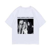 Spraw, Kad Amerika Vėl Būtų Didelė Paris Hilton Britney Spears Lindsay Lohan Grafiniai Marškinėliai Moterys Y2k Estetiški Marškinėliai L white