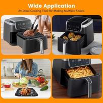 A71G-Air Fryer Accessories 8.1  X 8.1  Grilled Pan Plate Crisper For Ninja 1QT 1 In 1 Pro AF111 CN gray