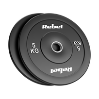 Olimpiniai gumuoti svarmenys BUMPER rinkinys 2x5kg, skylės skersmuo 51 mm, REBEL ACTIVE