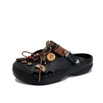 Crocs Baya EVA Buttons Beya Beach Niche New Chinese Retro High-end Design Fashion Casual Vacation Style Hole Shoes Unisex Black 45-46 juoda
